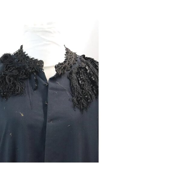 Antique Late 1800's Black Cape with Fringe & Beads - Picture 7 of 8